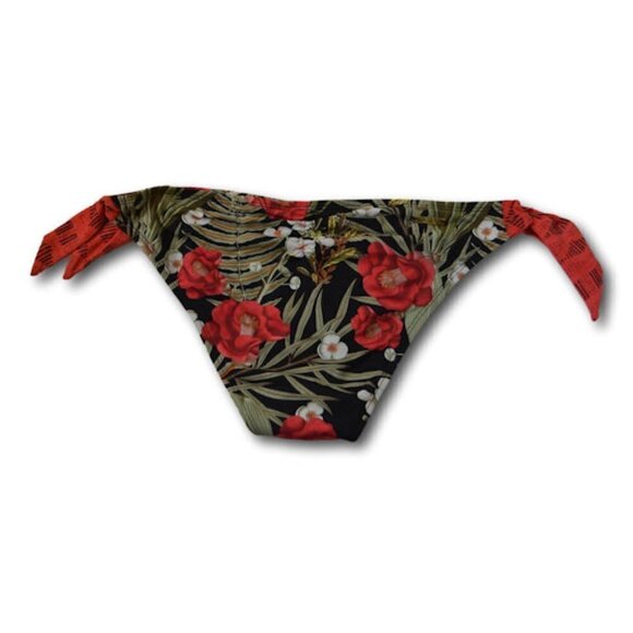 Skye Women's Bikini Swimsuit Bottom Black Floral Side Tie Size: L - NWT - Picture 2 of 3